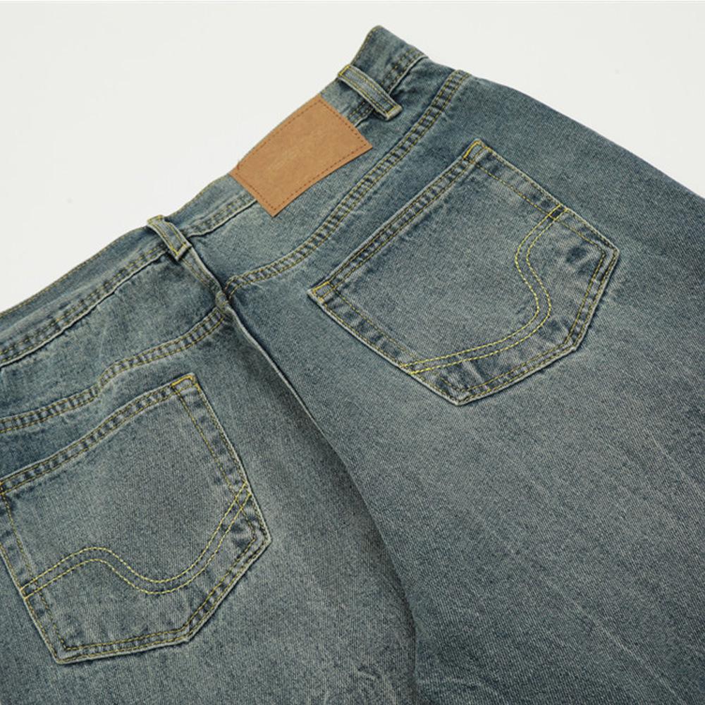 American Style Retro Wash-up Old Jeans Men's Loose Wide-leg All-match Dad Pants Instagram Street Trendy Straight Pants