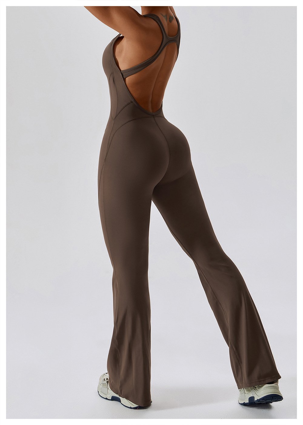 European And American Quick-drying Tight-fitting Yoga Suit Dance Sports Fitness Suit Hip-lifting And Abdominal-tightening Micro-hora Lianhe Yoga Suit 8117