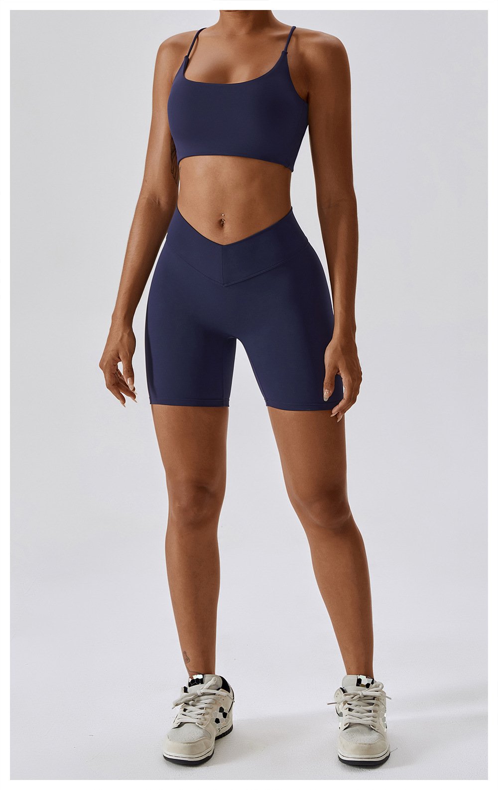 European And American Naked Tight Yoga Shorts Women's High Waist Hip-lifting Fitness Pants Running Tight Sports Shorts 8233
