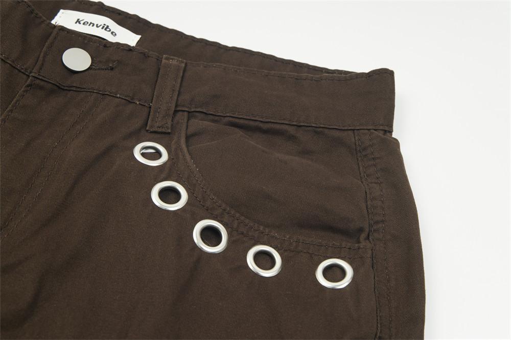 Vibe Fashion Brand High Street Loose Wide Leg Workwear Trousers Men's And Women's Casual Rock Metal Design Sense Straight Pants