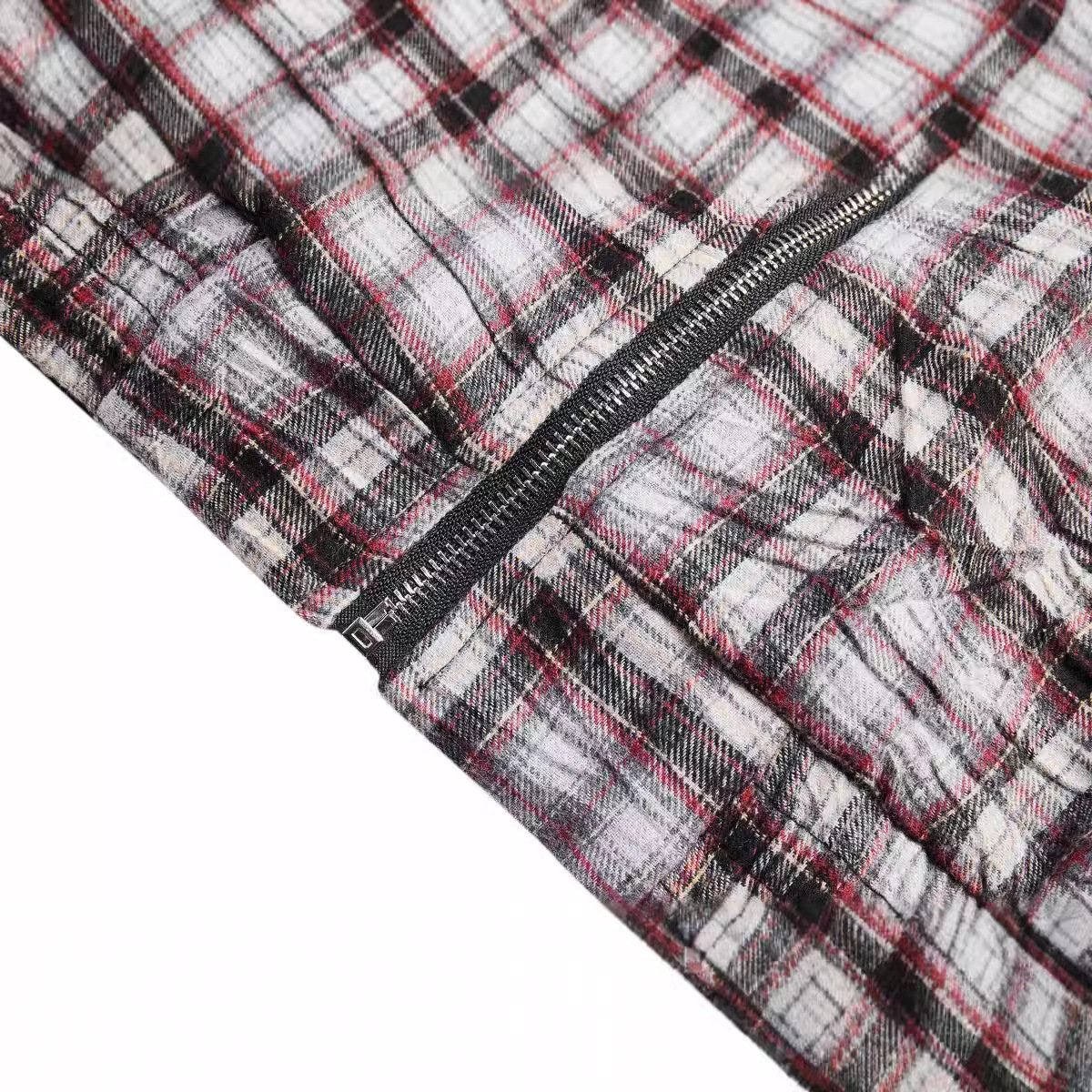 Pleated Old Retro American Plaid Autumn And Winter High-end Short Jacket Jacket Vibe Fashion Brand