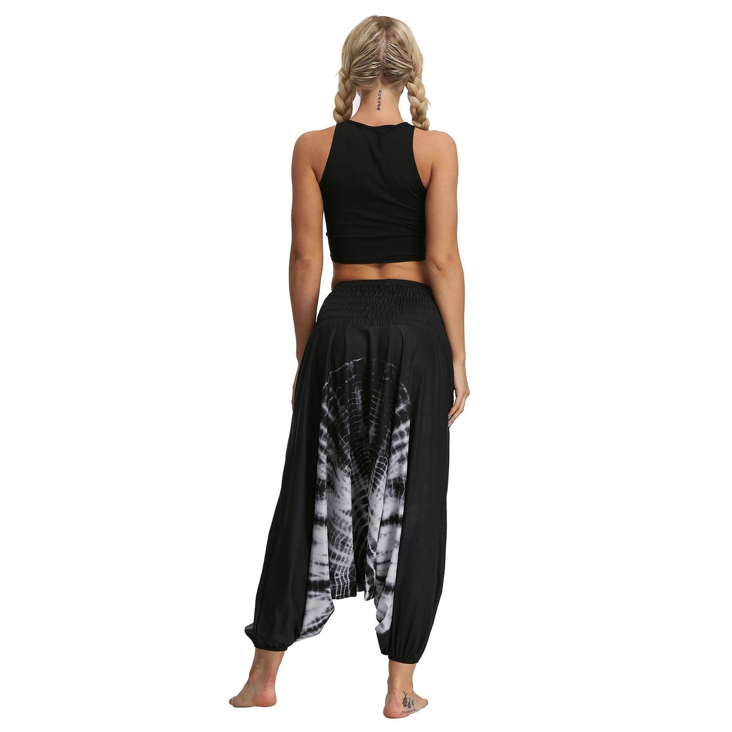 Amazon Explosions Tie-Dye Digital Printing Women's Sports Yoga Pants Large Size Loose Crotch Lantern Dance Pants