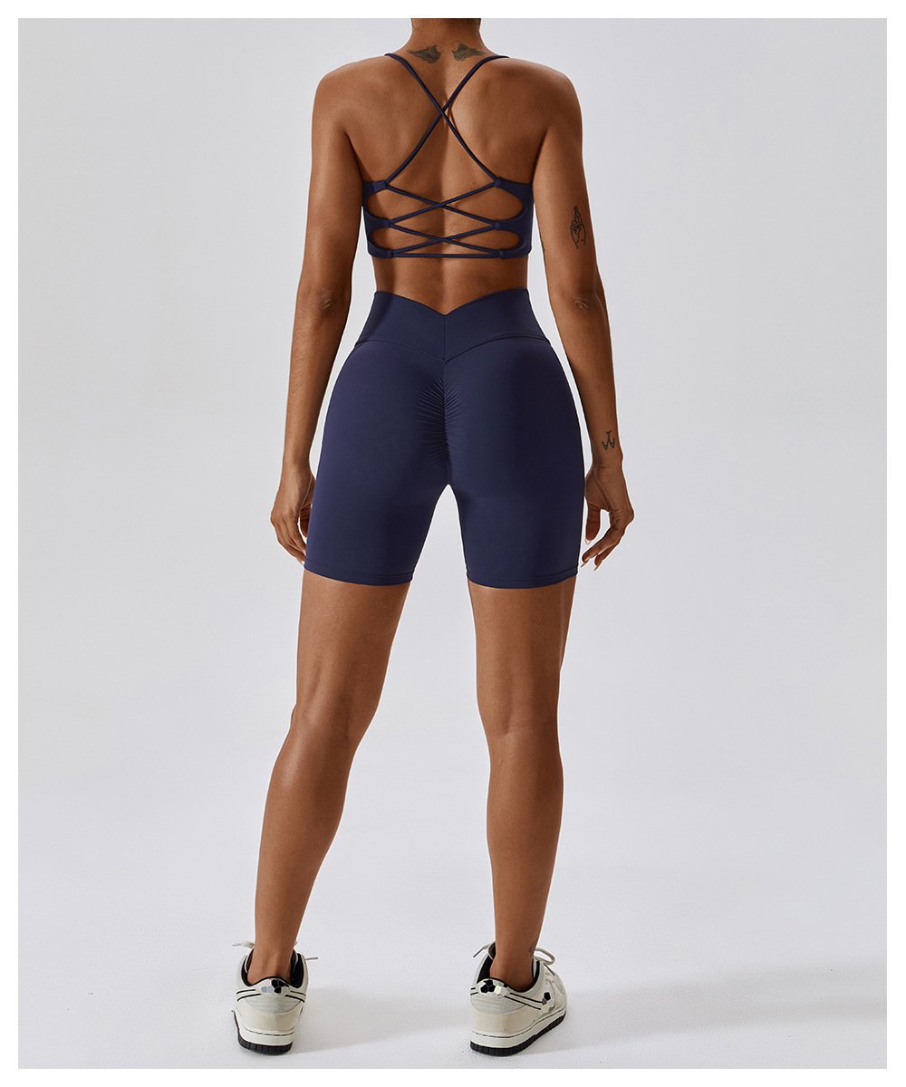 European And American Summer Shockproof Naked Yoga Bra Outer Wear Running Fitness Sports Underwear Beauty Back Yoga Vest 8233