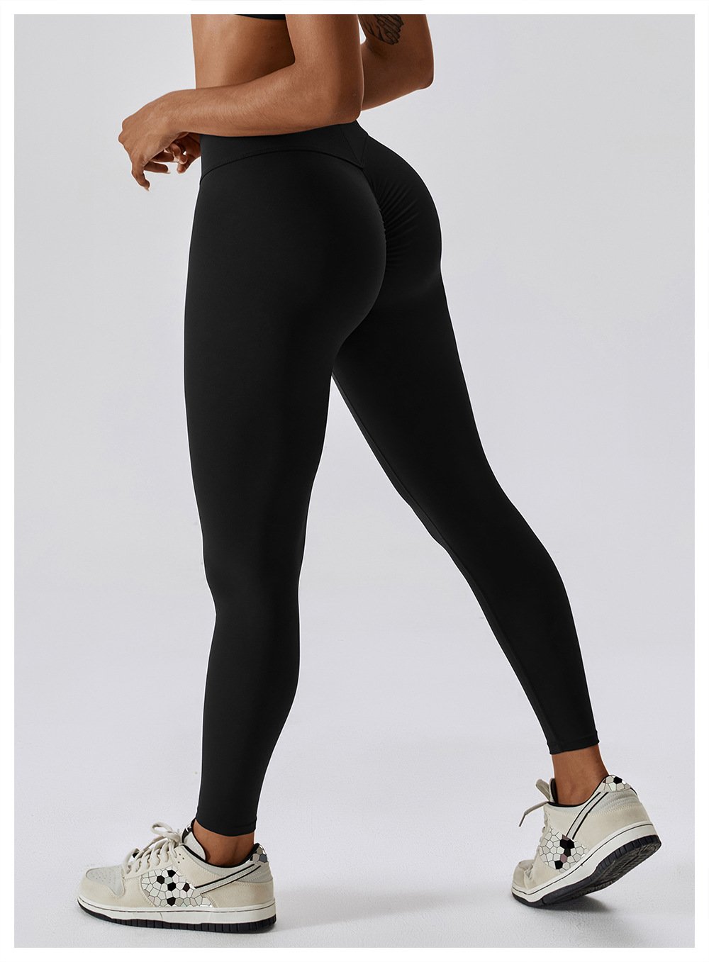 Body Shaping Abdominal Riding Running Fitness Pants Hip Naked Yoga Pants Women's Training Stretch Tight Pants 8233