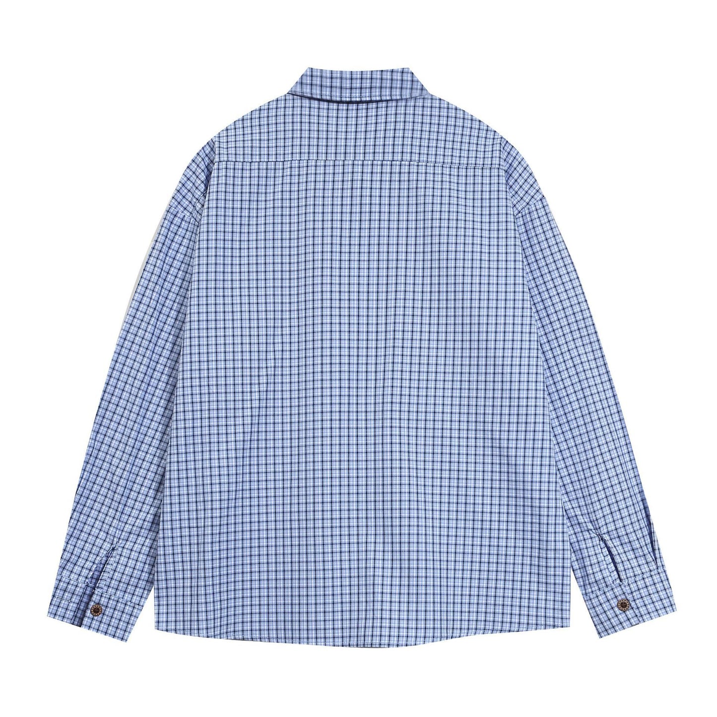 American Vintage Figure Embroidered Plaid Long Sleeve Shirt Men's And Women's Autumn Loose Casual Shirt Jacket