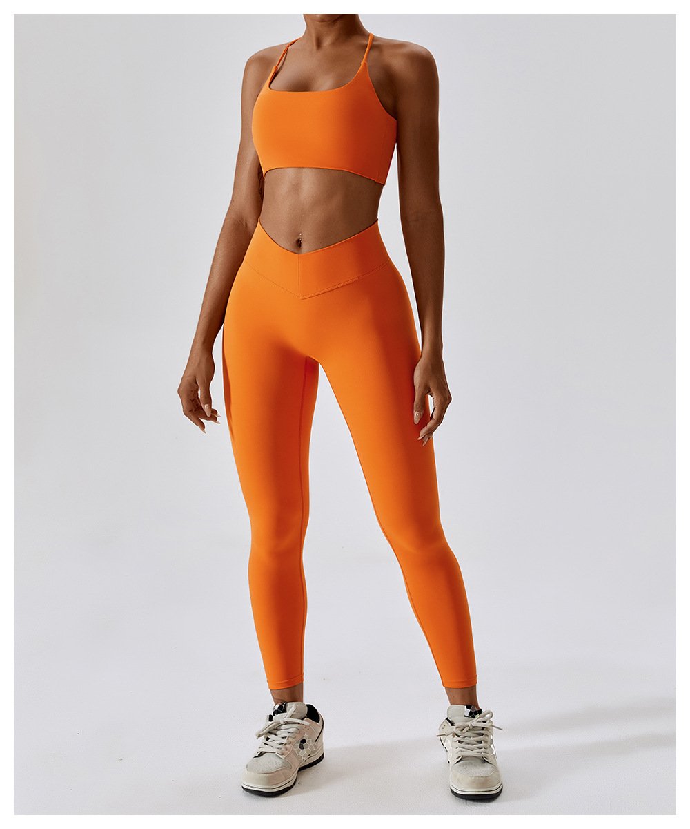 European And American Summer Shockproof Naked Yoga Bra Outer Wear Running Fitness Sports Underwear Beauty Back Yoga Vest 8233