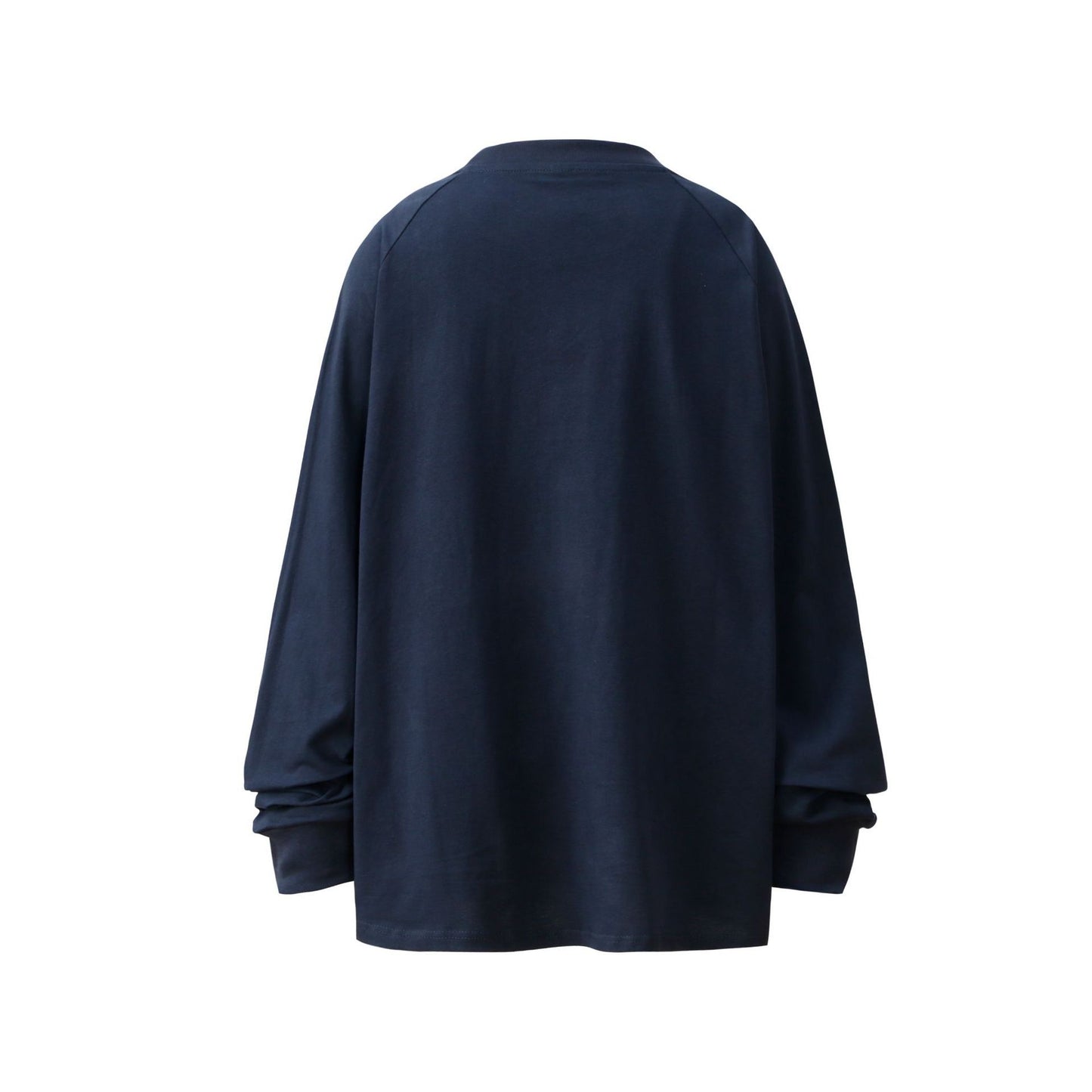 Niche Design Sense Buckle Stitching Long-sleeved T-shirt Men's And Women's Oversize College Style Couple's Top