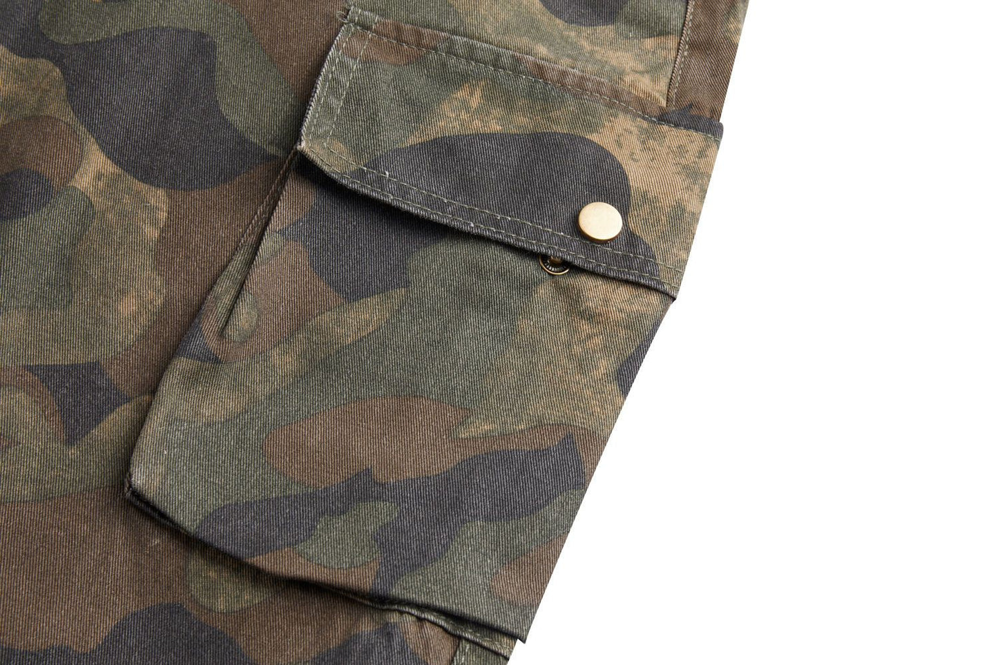 MADEEXTREME Summer Original American Style Maple Leaf Retro Multi-Pocket Overalls Street Loose Camouflage Trousers