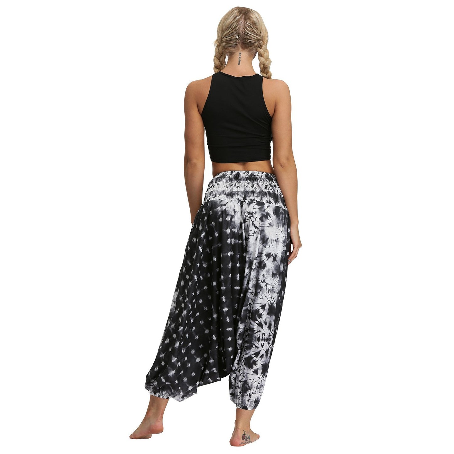 Amazon Explosions Tie-Dye Digital Printing Women's Sports Yoga Pants Large Size Loose Crotch Lantern Dance Pants