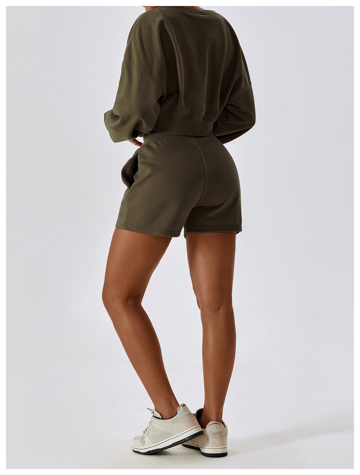 European And American Loose Long Sleeve Sports Sweat Outdoor Warm V-neck Pullover All-match Casual Sweat Top 8235