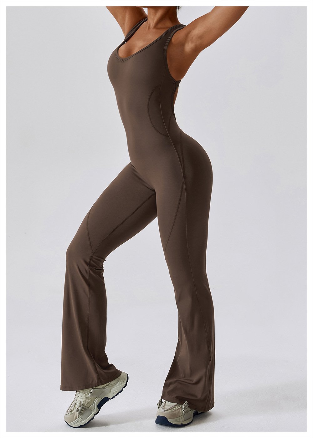 European And American Quick-drying Tight-fitting Yoga Suit Dance Sports Fitness Suit Hip-lifting And Abdominal-tightening Micro-hora Lianhe Yoga Suit 8117