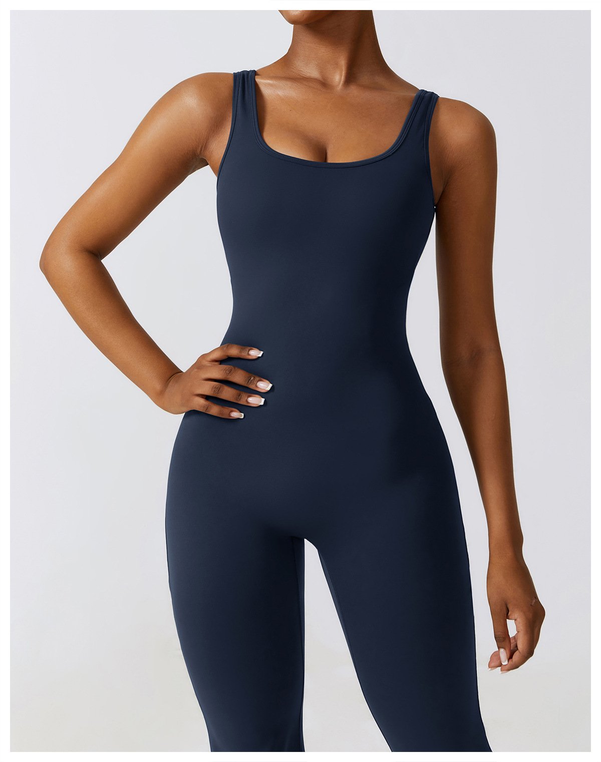 The United States Hollow-out Back Jumpsuit Peach Hip-lifting Sports Fitness Suit Micro-hora Jumpsuit Yoga Suit
