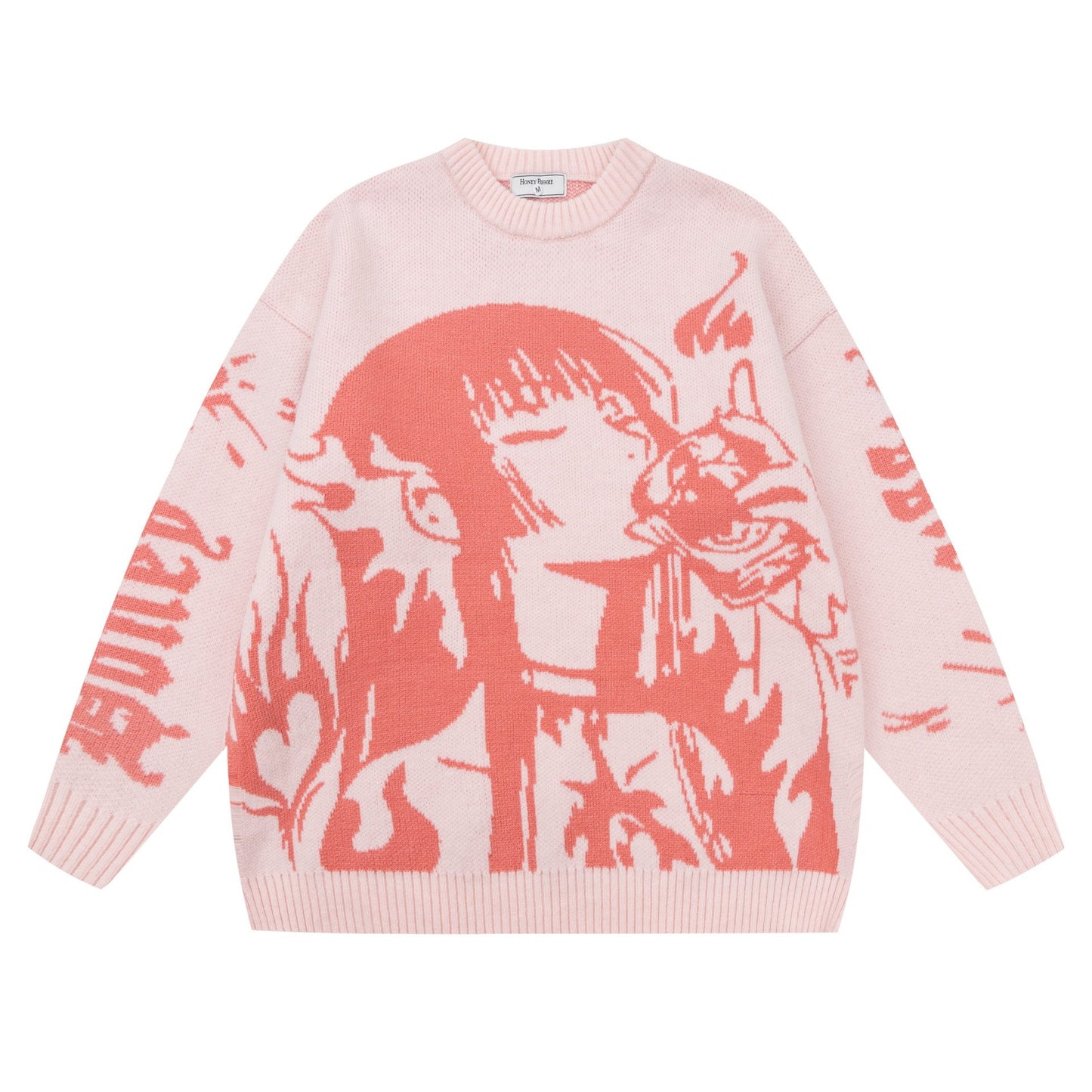 Foreign Trade National Tide Cartoon Animation Crewneck Sweater Men's And Women's Autumn And Winter Loose Lazy Style Sweater Tide