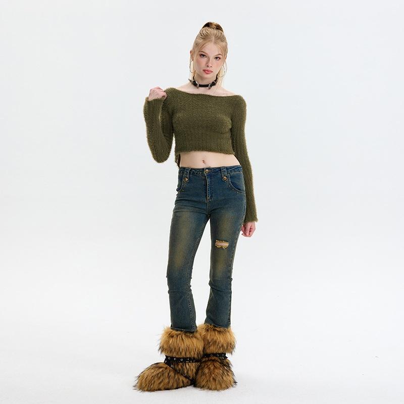 American-style Mink-style Spice Sweater French Niche Design Sense Long-sleeved Jacket