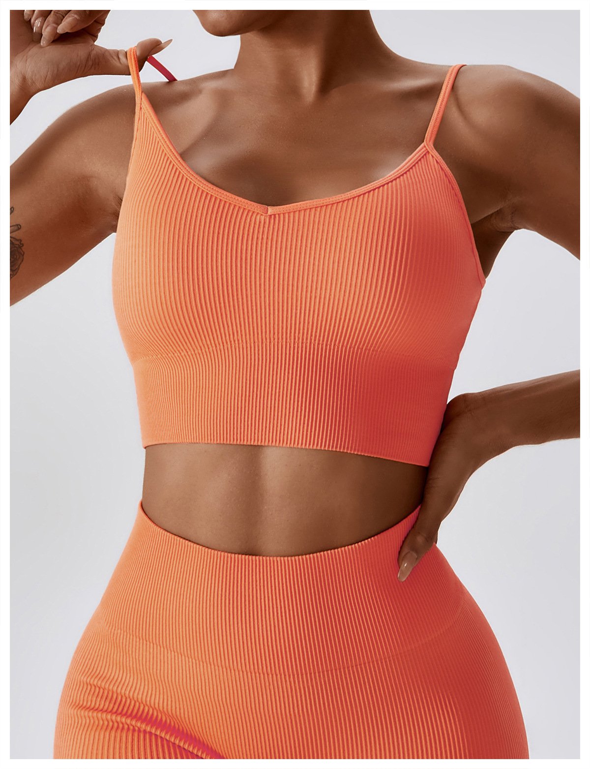 European And American Seamless Yoga Bra Outer Wear Running Sports Underwear Quick-drying Tight Fitness Yoga Clothing Women's 6866