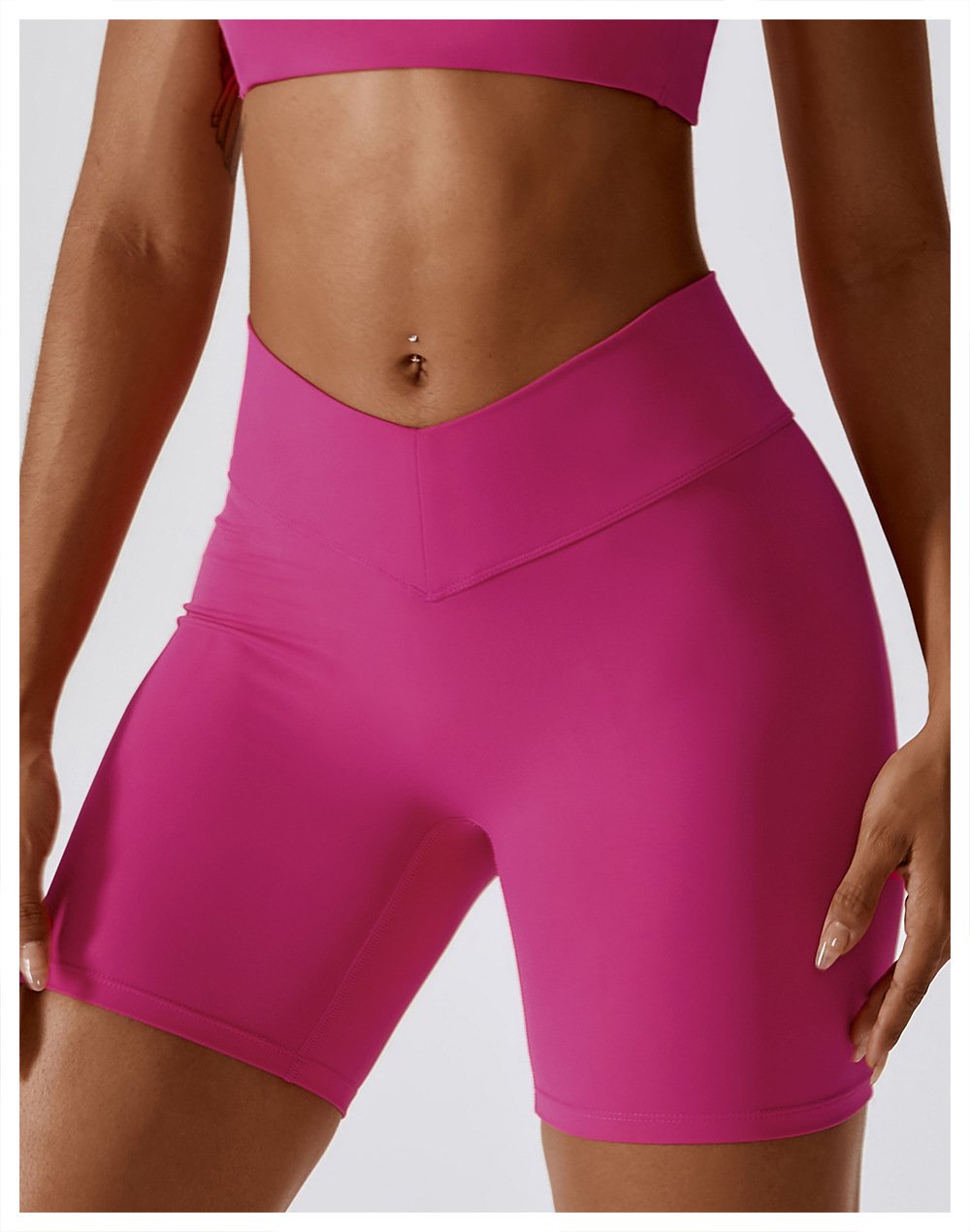 European And American Naked Tight Yoga Shorts Women's High Waist Hip-lifting Fitness Pants Running Tight Sports Shorts 8233