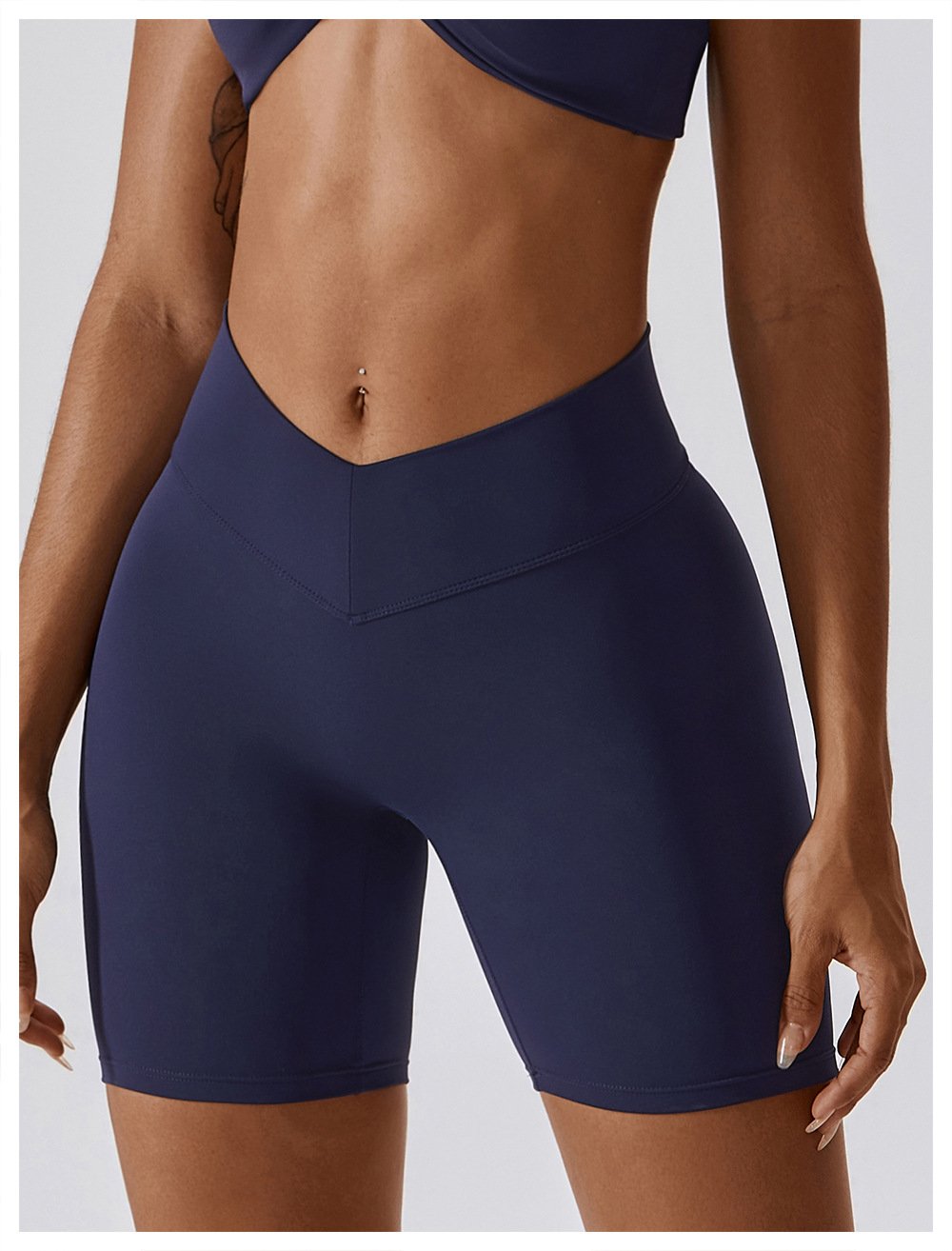 European And American Naked Tight Yoga Shorts Women's High Waist Hip-lifting Fitness Pants Running Tight Sports Shorts 8233