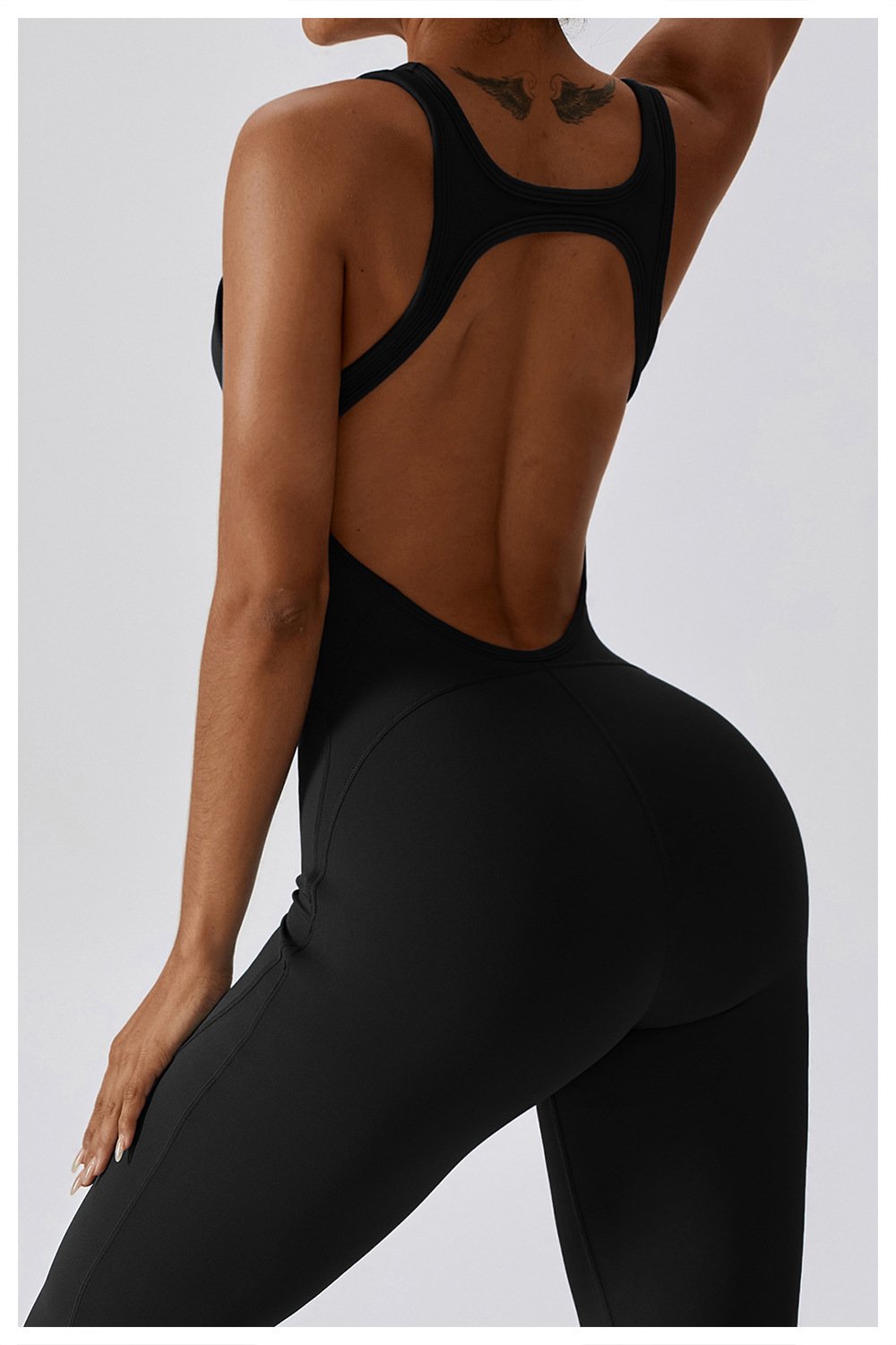 European And American Quick-drying Tight-fitting Yoga Suit Dance Sports Fitness Suit Hip-lifting And Abdominal-tightening Micro-hora Lianhe Yoga Suit 8117