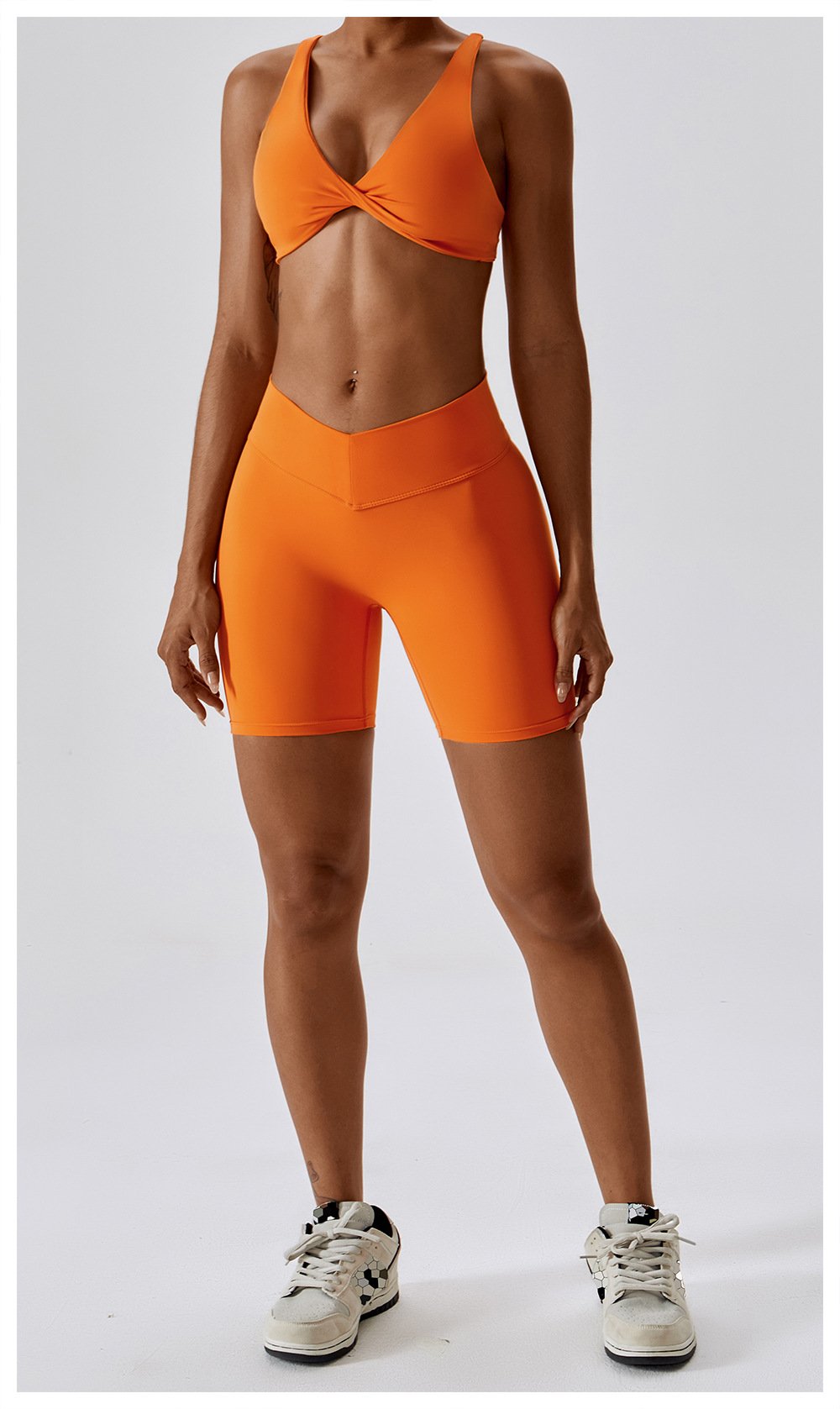 European And American Naked Tight Yoga Shorts Women's High Waist Hip-lifting Fitness Pants Running Tight Sports Shorts 8233