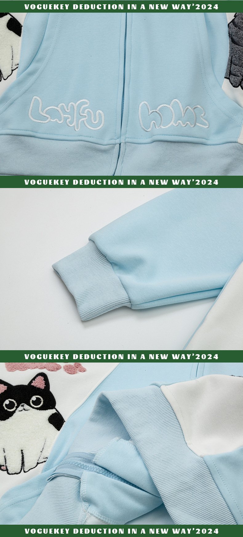 American-style Retro Cat-haunts Cardigan Hoodie Men's And Women's Couples Loose Casual All-match Jacket