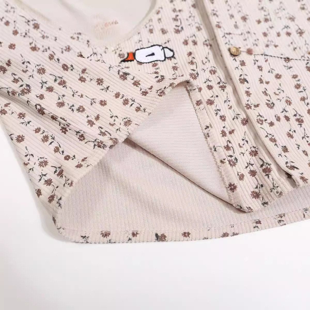 Japanese Style Vintage Contrast Cartoon Embroidered Long-sleeved Shirt Men's And Women's Autumn Loose Casual Couple Shirt