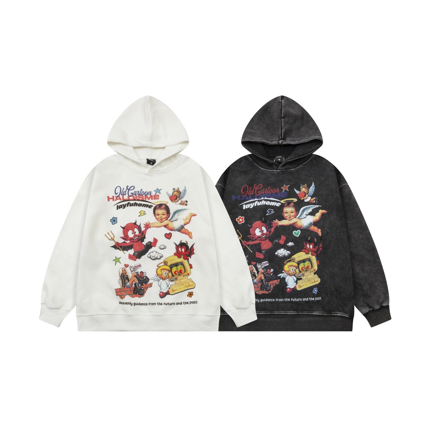 American Retro Imp Wash Hooded Sweater Oversize Men's Casual Top