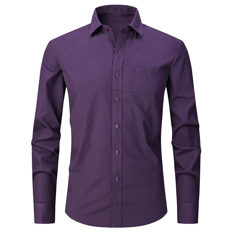 2024 New Amazon Men's Suit Shirt Business Shirt French Cufflinks Long Sleeve Shirt Men's Summer High-end Sense
