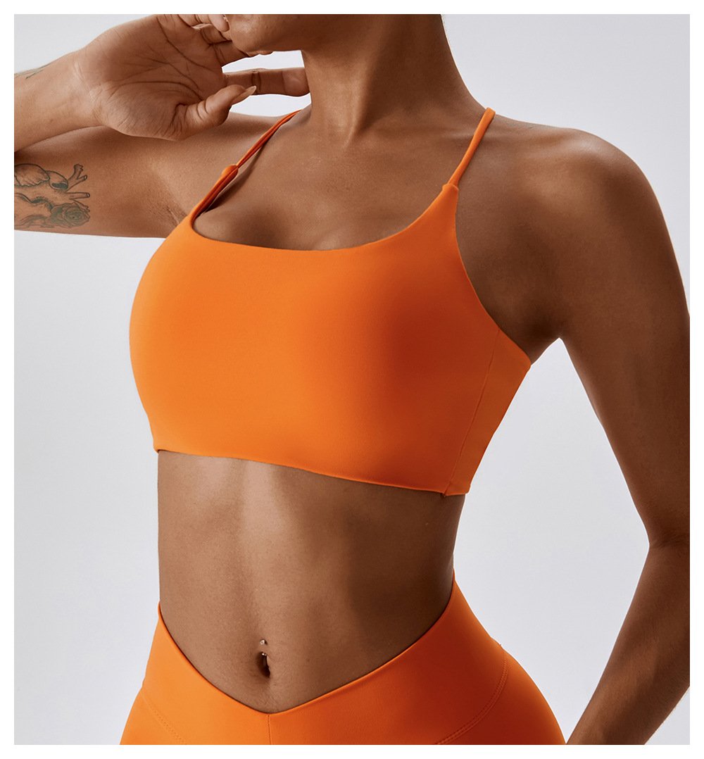 European And American Summer Shockproof Naked Yoga Bra Outer Wear Running Fitness Sports Underwear Beauty Back Yoga Vest 8233