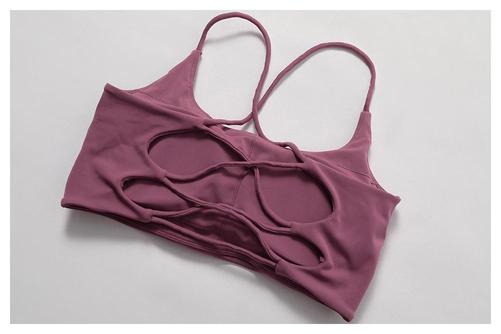 European And American Summer Shockproof Naked Yoga Bra Outer Wear Running Fitness Sports Underwear Beauty Back Yoga Vest 8233