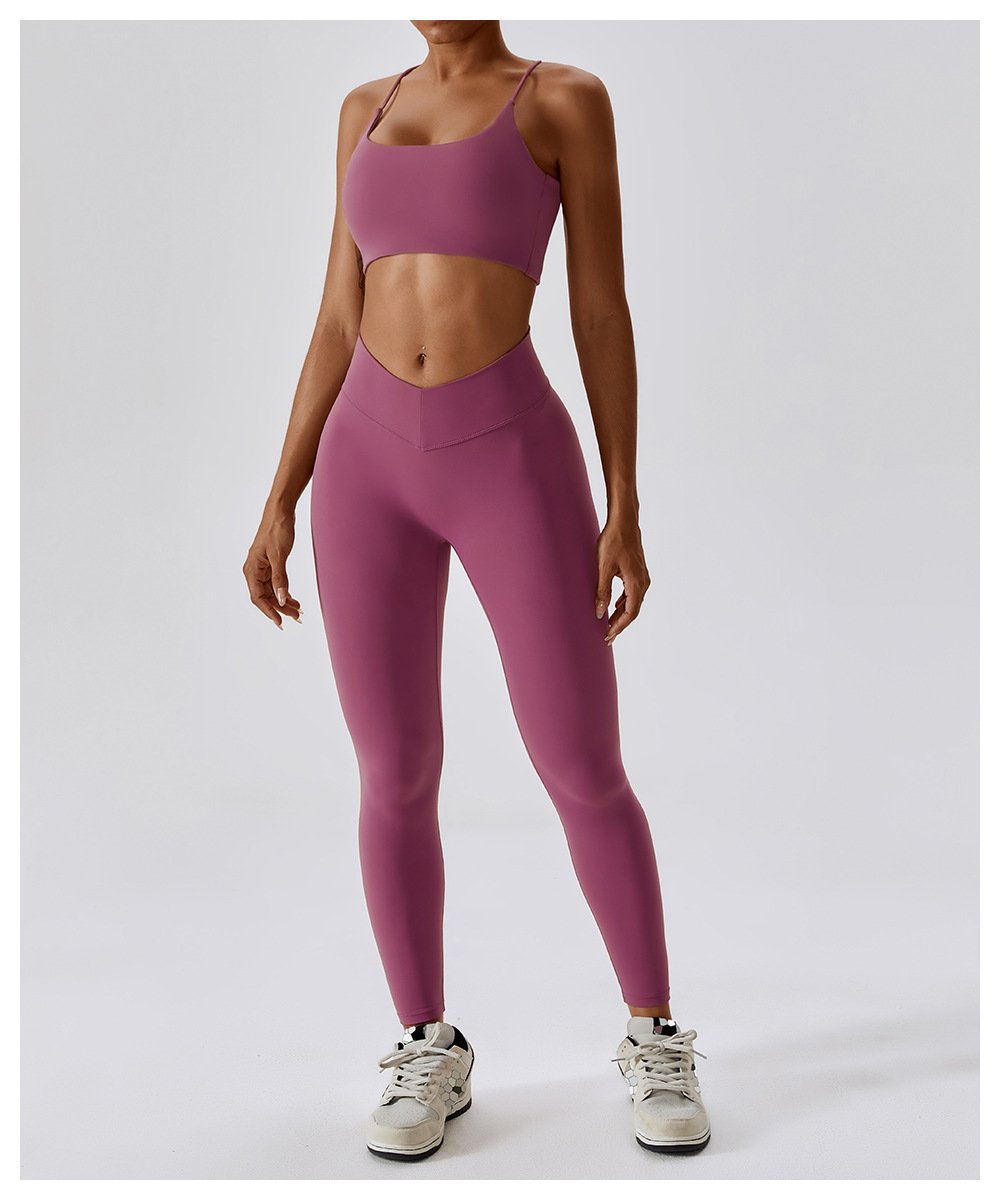 European And American Summer Shockproof Naked Yoga Bra Outer Wear Running Fitness Sports Underwear Beauty Back Yoga Vest 8233