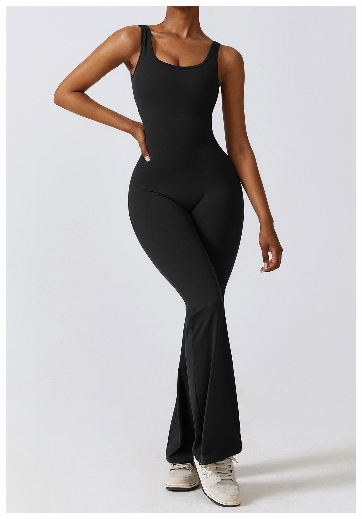 The United States Hollow-out Back Jumpsuit Peach Hip-lifting Sports Fitness Suit Micro-hora Jumpsuit Yoga Suit