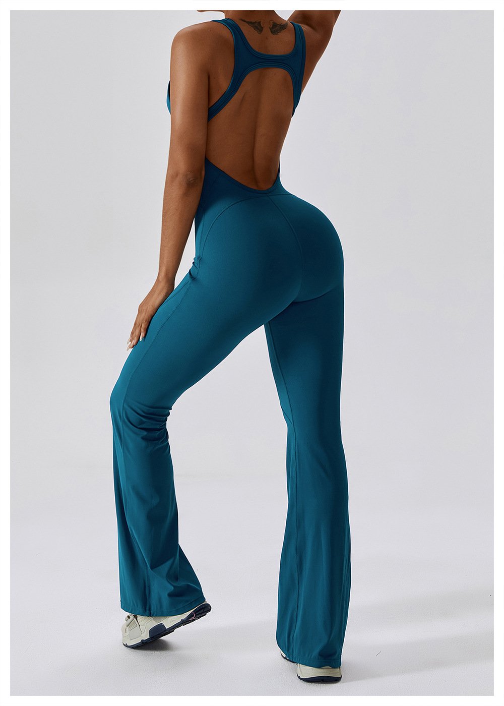 European And American Quick-drying Tight-fitting Yoga Suit Dance Sports Fitness Suit Hip-lifting And Abdominal-tightening Micro-hora Lianhe Yoga Suit 8117