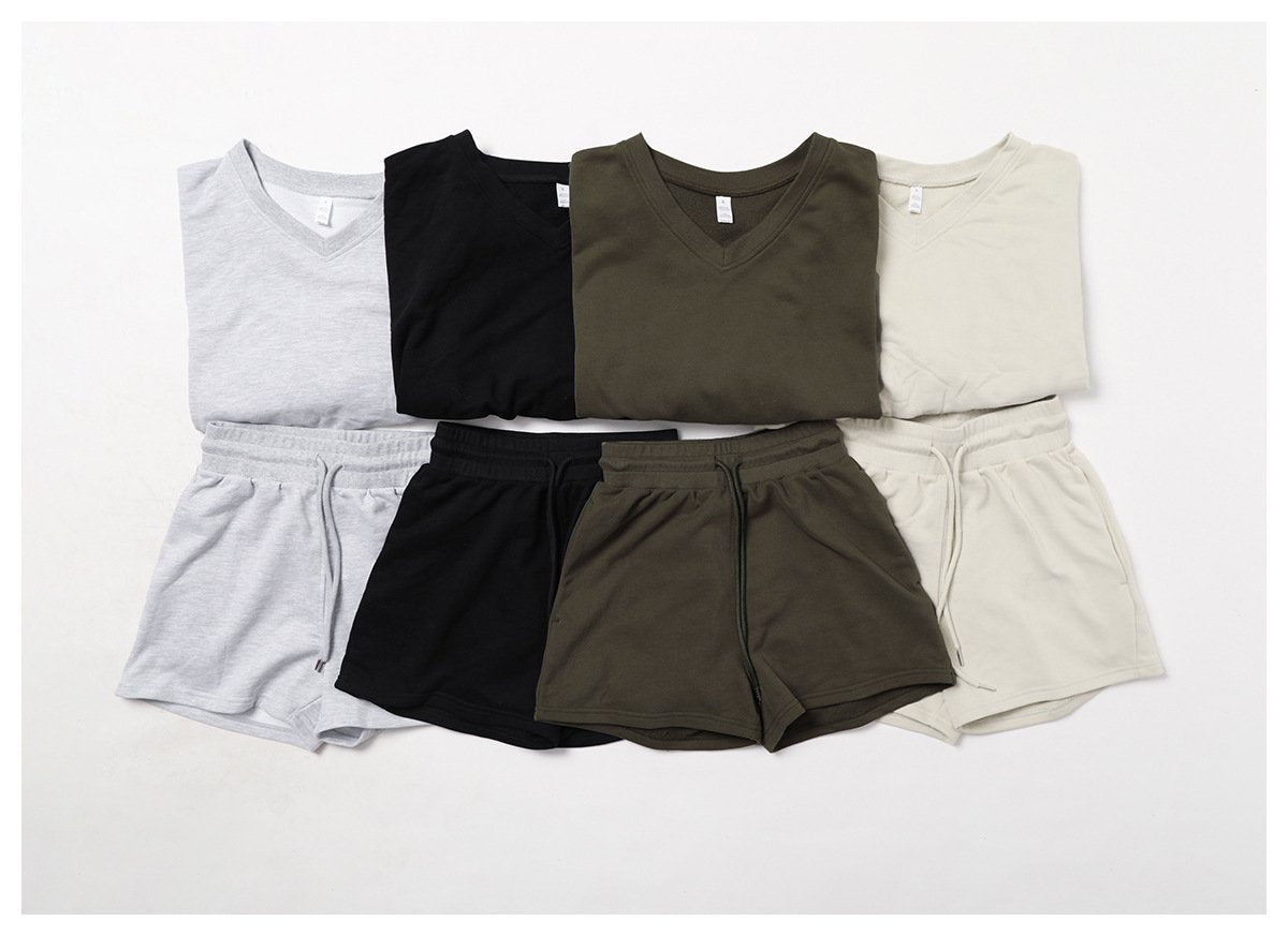 European And American Loose Long Sleeve Sports Sweat Outdoor Warm V-neck Pullover All-match Casual Sweat Top 8235