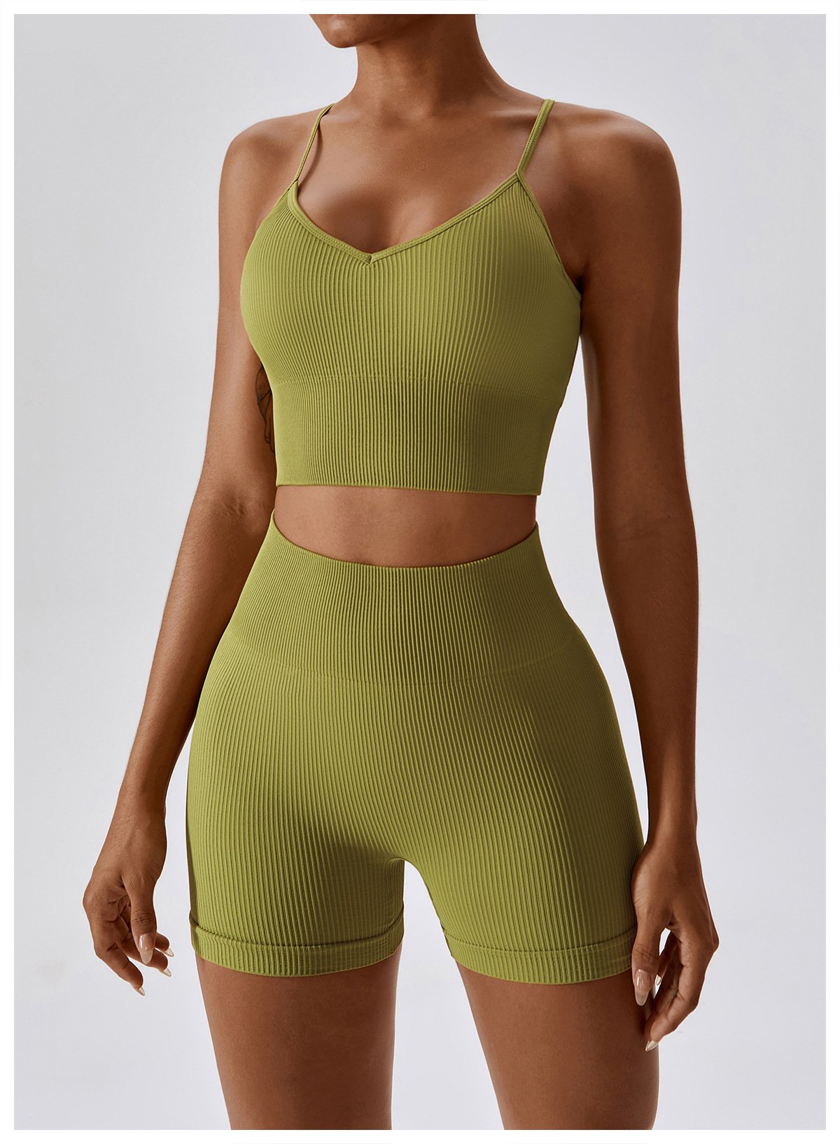 European And American Seamless Yoga Bra Outer Wear Running Sports Underwear Quick-drying Tight Fitness Yoga Clothing Women's 6866