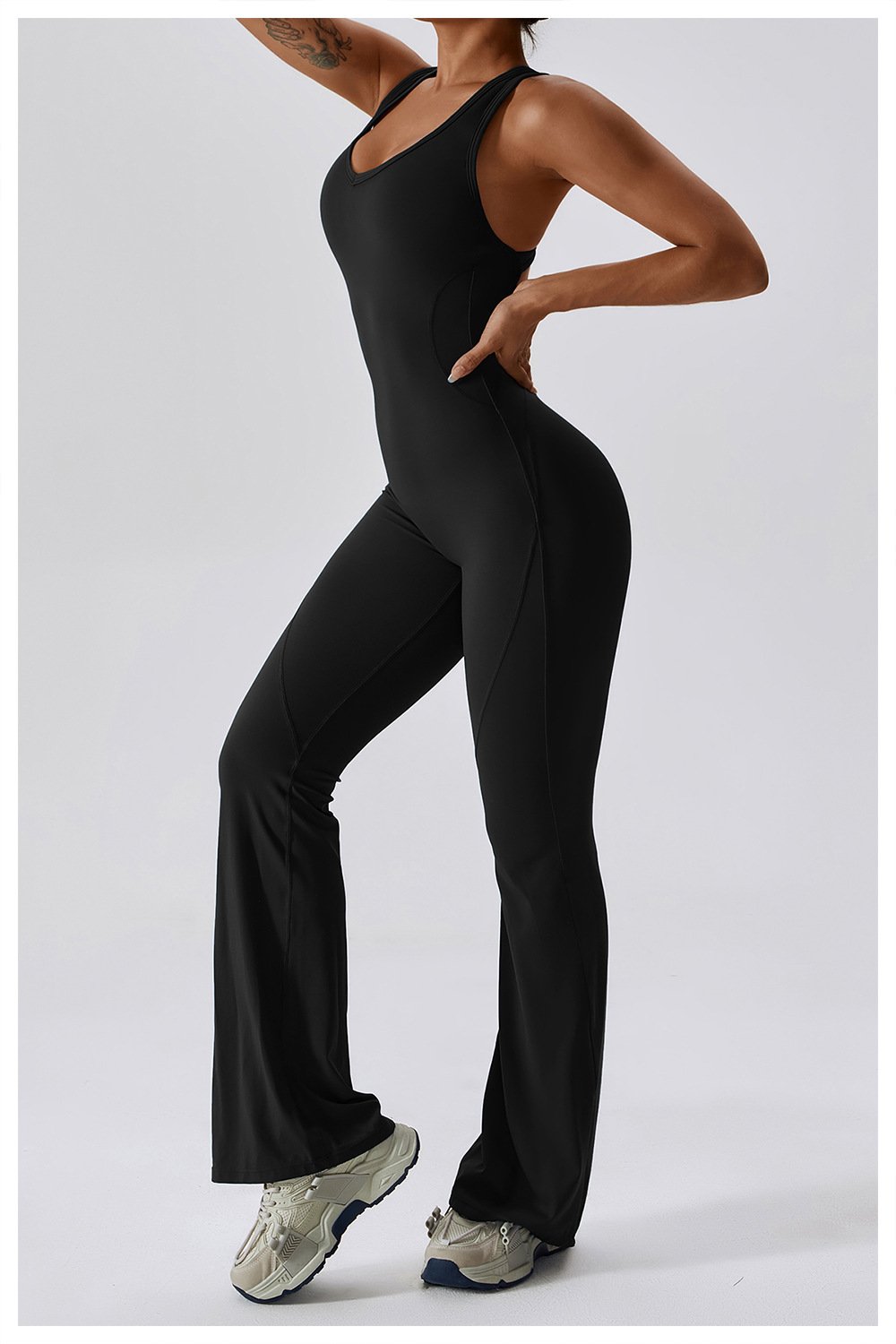European And American Quick-drying Tight-fitting Yoga Suit Dance Sports Fitness Suit Hip-lifting And Abdominal-tightening Micro-hora Lianhe Yoga Suit 8117