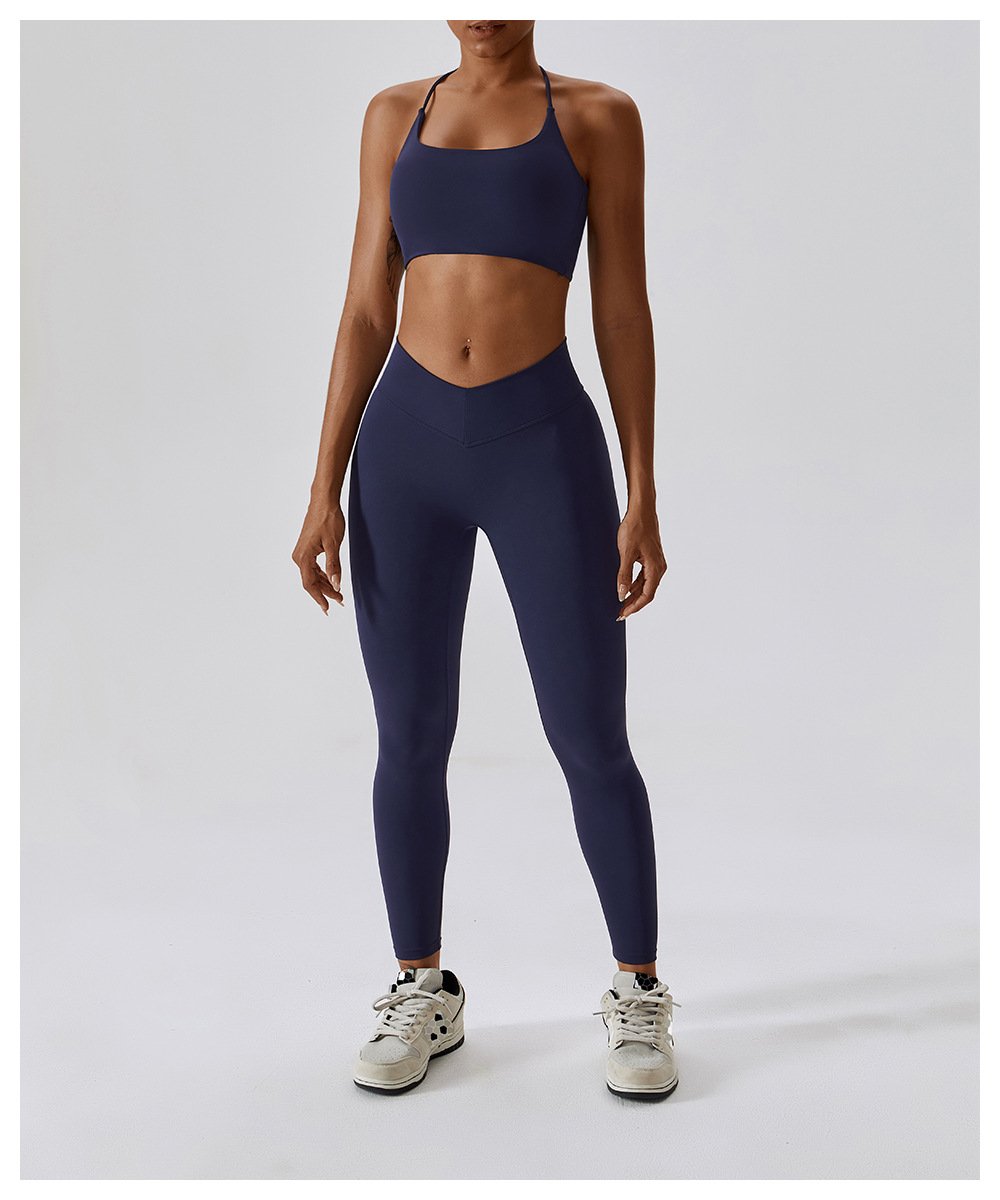 European And American Summer Shockproof Naked Yoga Bra Outer Wear Running Fitness Sports Underwear Beauty Back Yoga Vest 8233