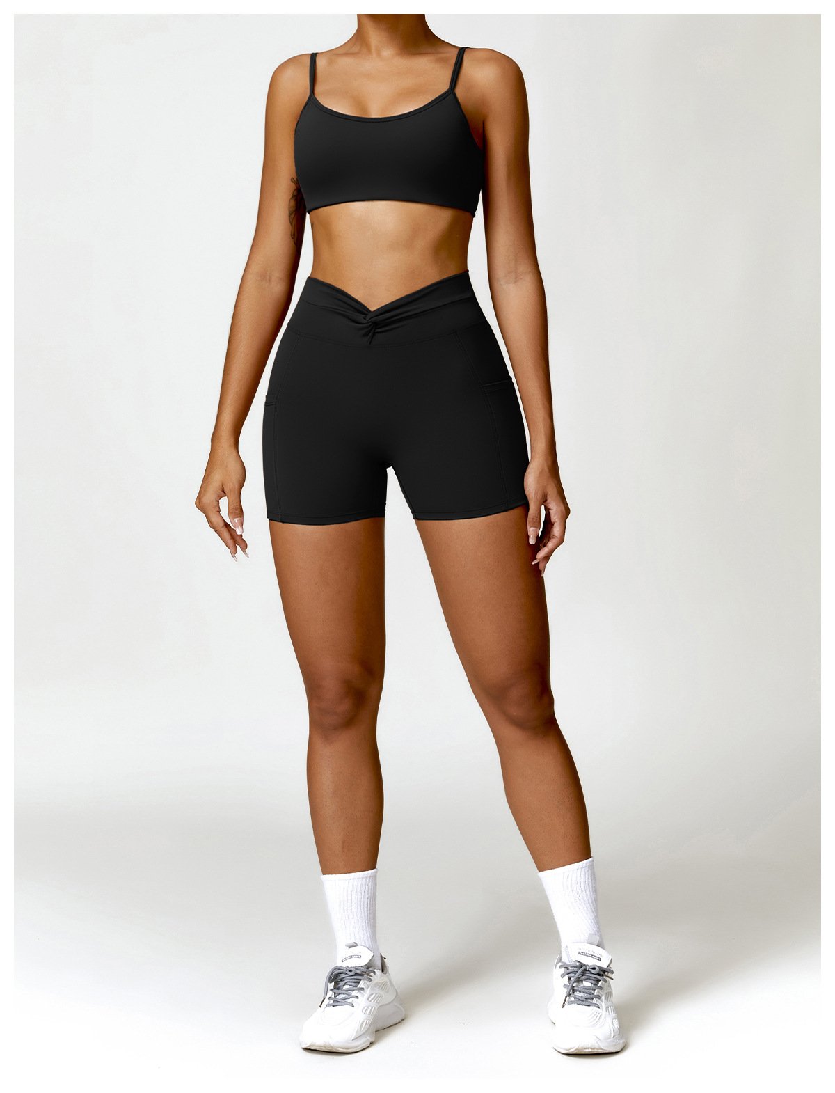 Pocket Naked Tight Yoga Shorts Casual Outer Wear Running Shorts Women's Hip Fitness Pants 8528