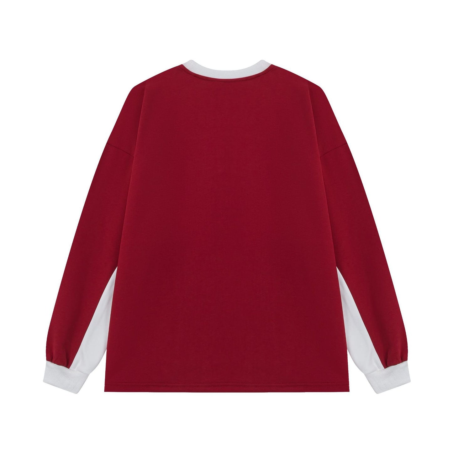 C375-Joker Street Fashion Stitching Personality Contrast Color Long Sleeve Men's And Women's Long Sleeve