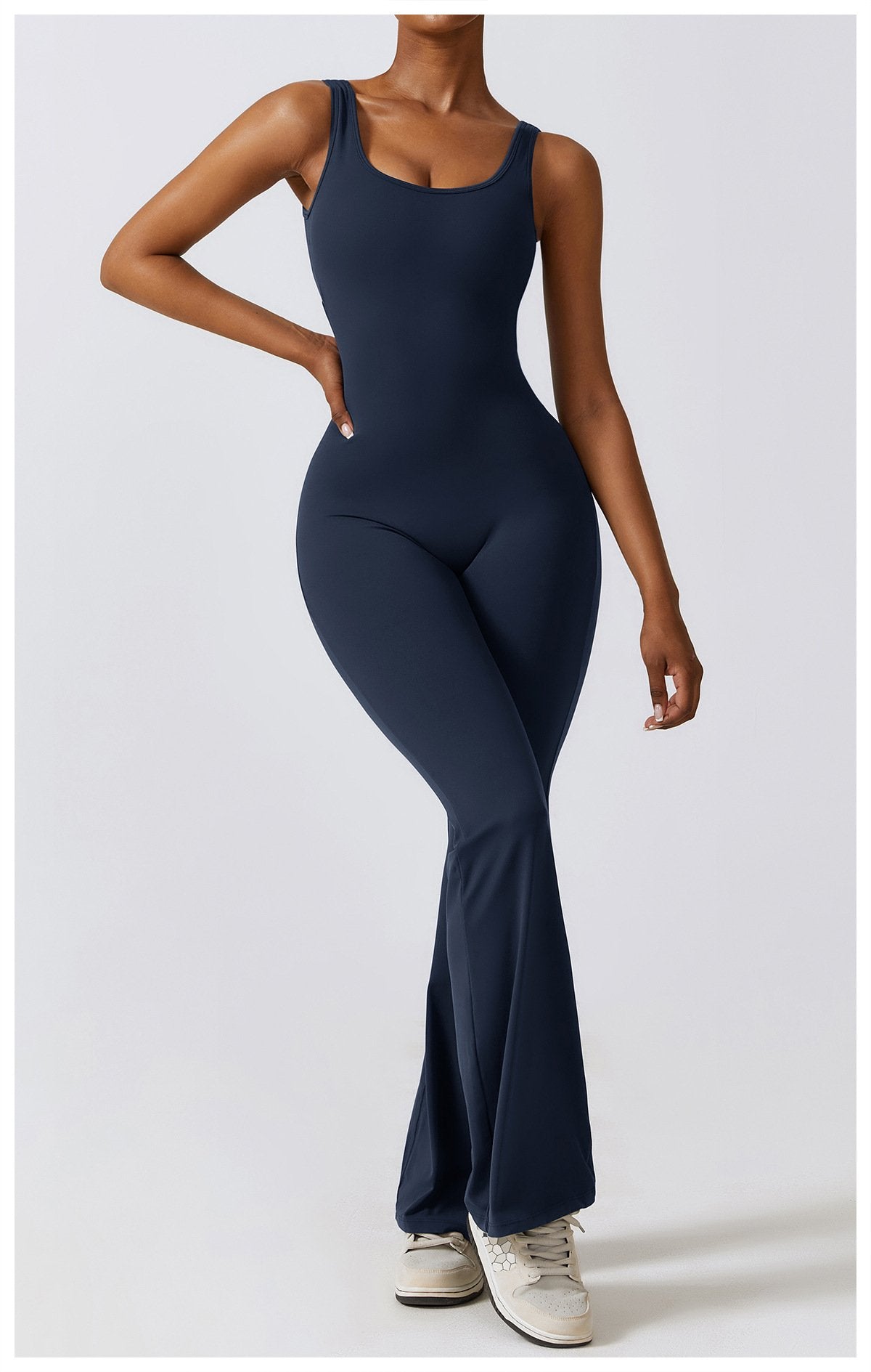 The United States Hollow-out Back Jumpsuit Peach Hip-lifting Sports Fitness Suit Micro-hora Jumpsuit Yoga Suit