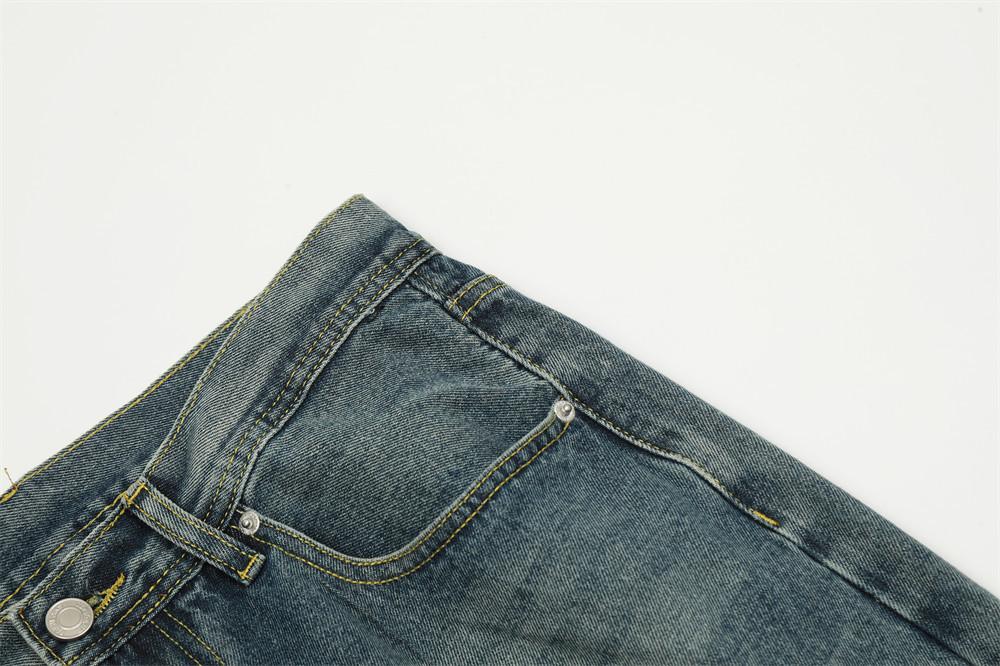 American Style Retro Wash-up Old Jeans Men's Loose Wide-leg All-match Dad Pants Instagram Street Trendy Straight Pants