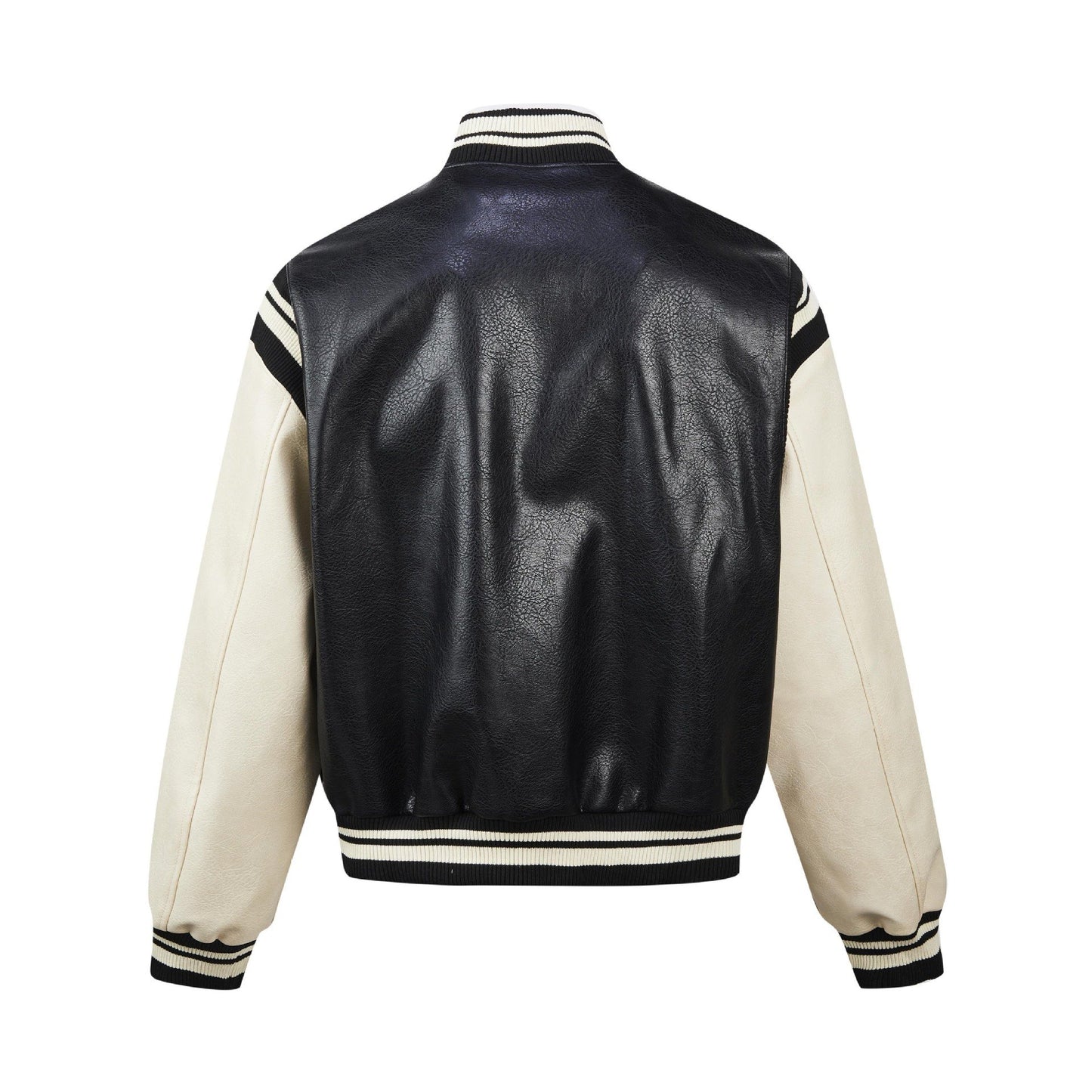 High Street Hiphop Badge Embroidered American Vintage Stitching Autumn Baseball Suit Coat Puleather Jacket