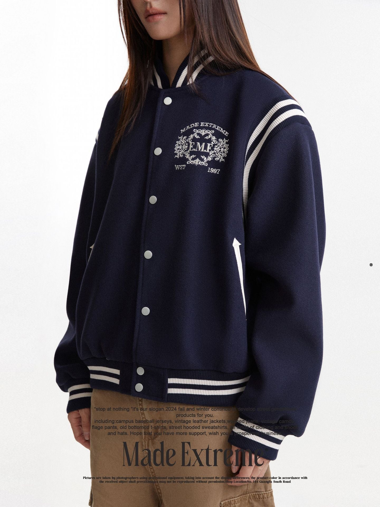 Badge Letter Embroidered Button Autumn And Winter New All-match Casual Sports Jacket Coat