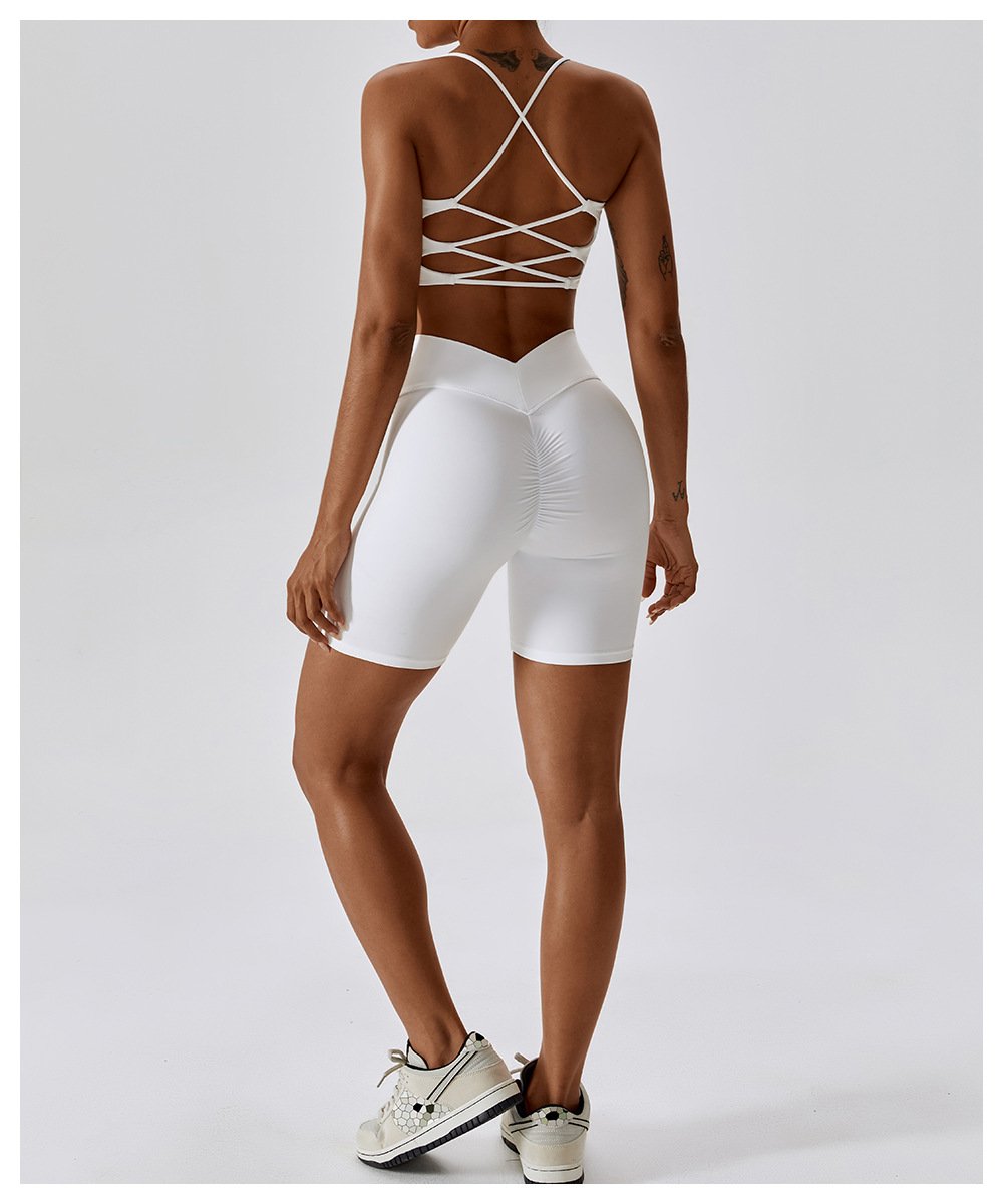 European And American Summer Shockproof Naked Yoga Bra Outer Wear Running Fitness Sports Underwear Beauty Back Yoga Vest 8233