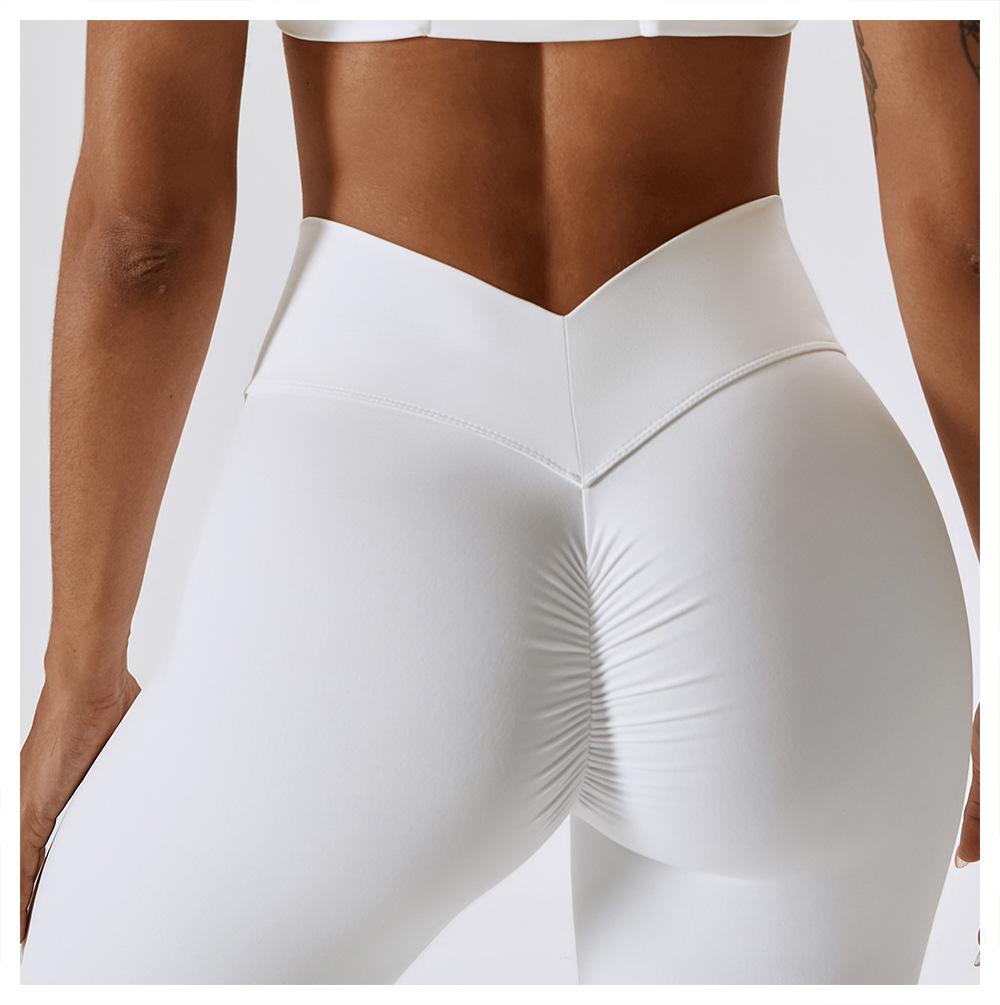 Body Shaping Abdominal Riding Running Fitness Pants Hip Naked Yoga Pants Women's Training Stretch Tight Pants 8233