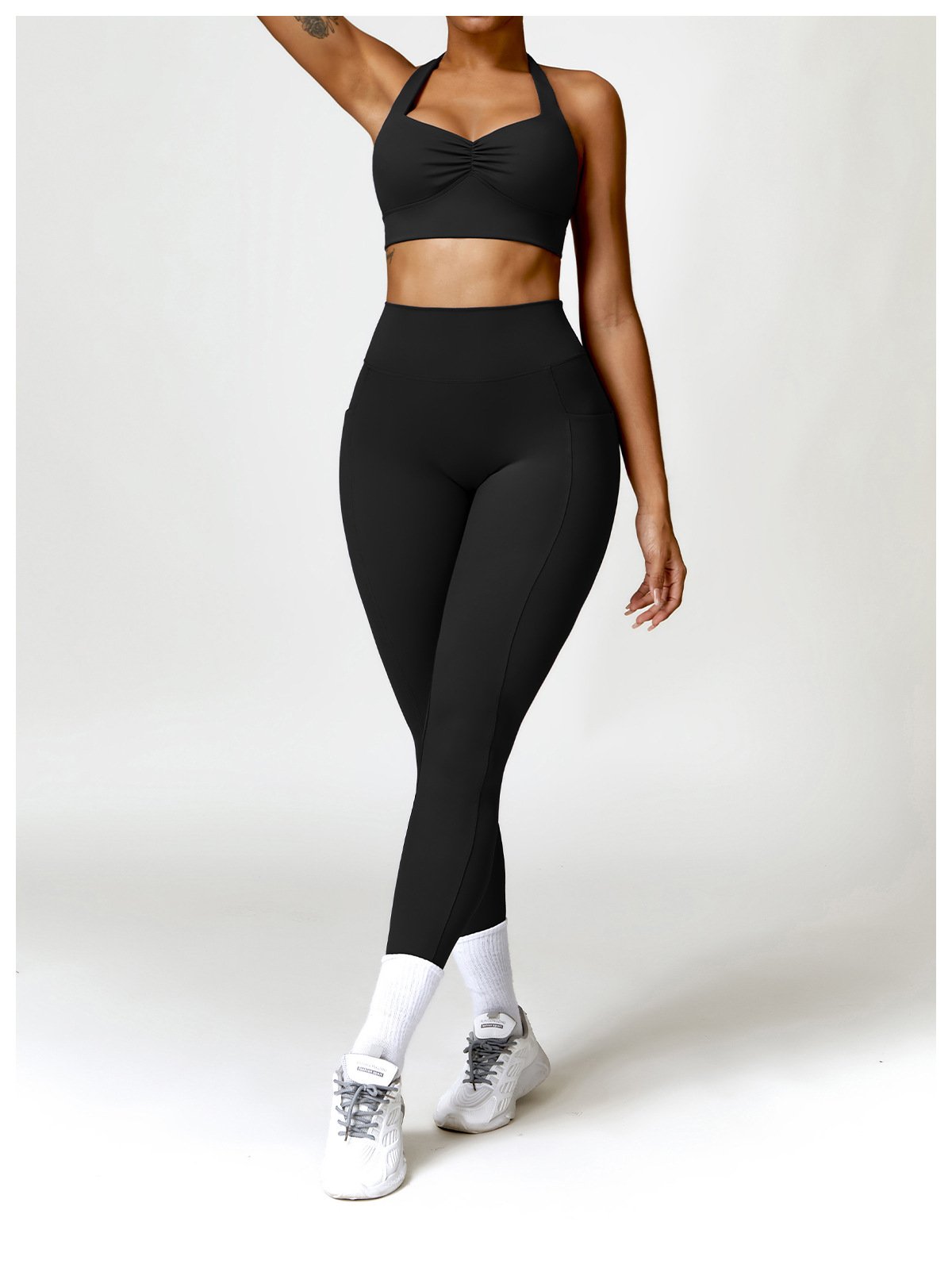 Quick-drying Tight Hip Yoga Pants Sanding High Waist Fitness Pants Outer Wear Running Leggings 8524
