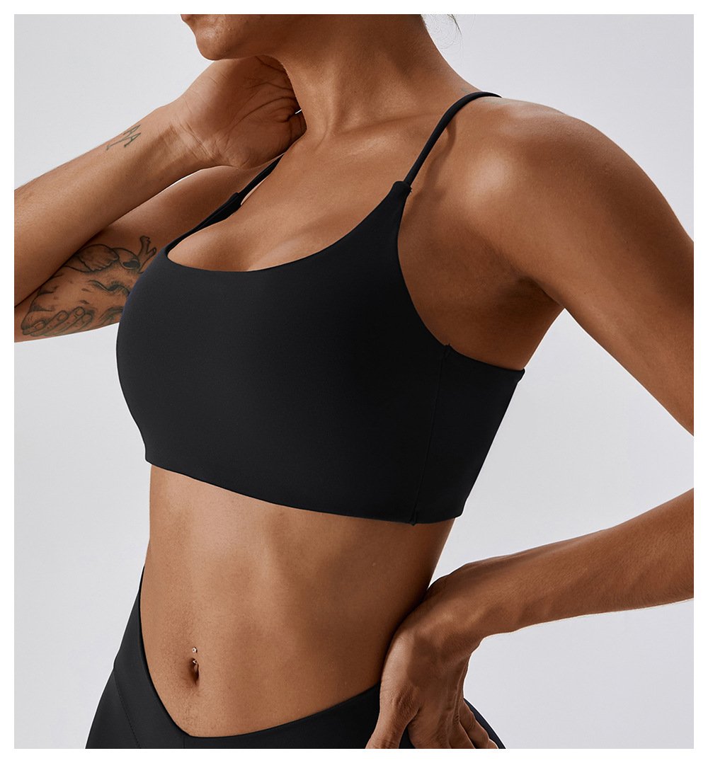 European And American Summer Shockproof Naked Yoga Bra Outer Wear Running Fitness Sports Underwear Beauty Back Yoga Vest 8233