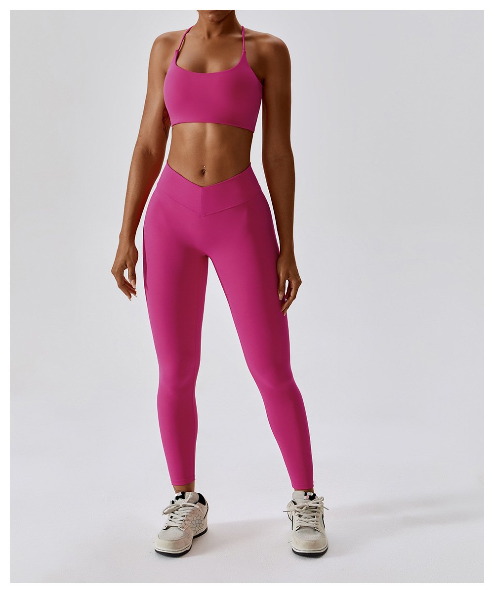 European And American Summer Shockproof Naked Yoga Bra Outer Wear Running Fitness Sports Underwear Beauty Back Yoga Vest 8233