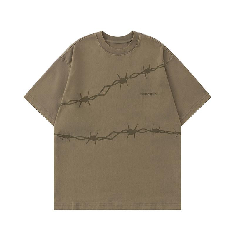 T Shirts Vintage Loose Streetwear Short Sleeve Cotton Tee Casual Round Neck Summer Solid Color Washed