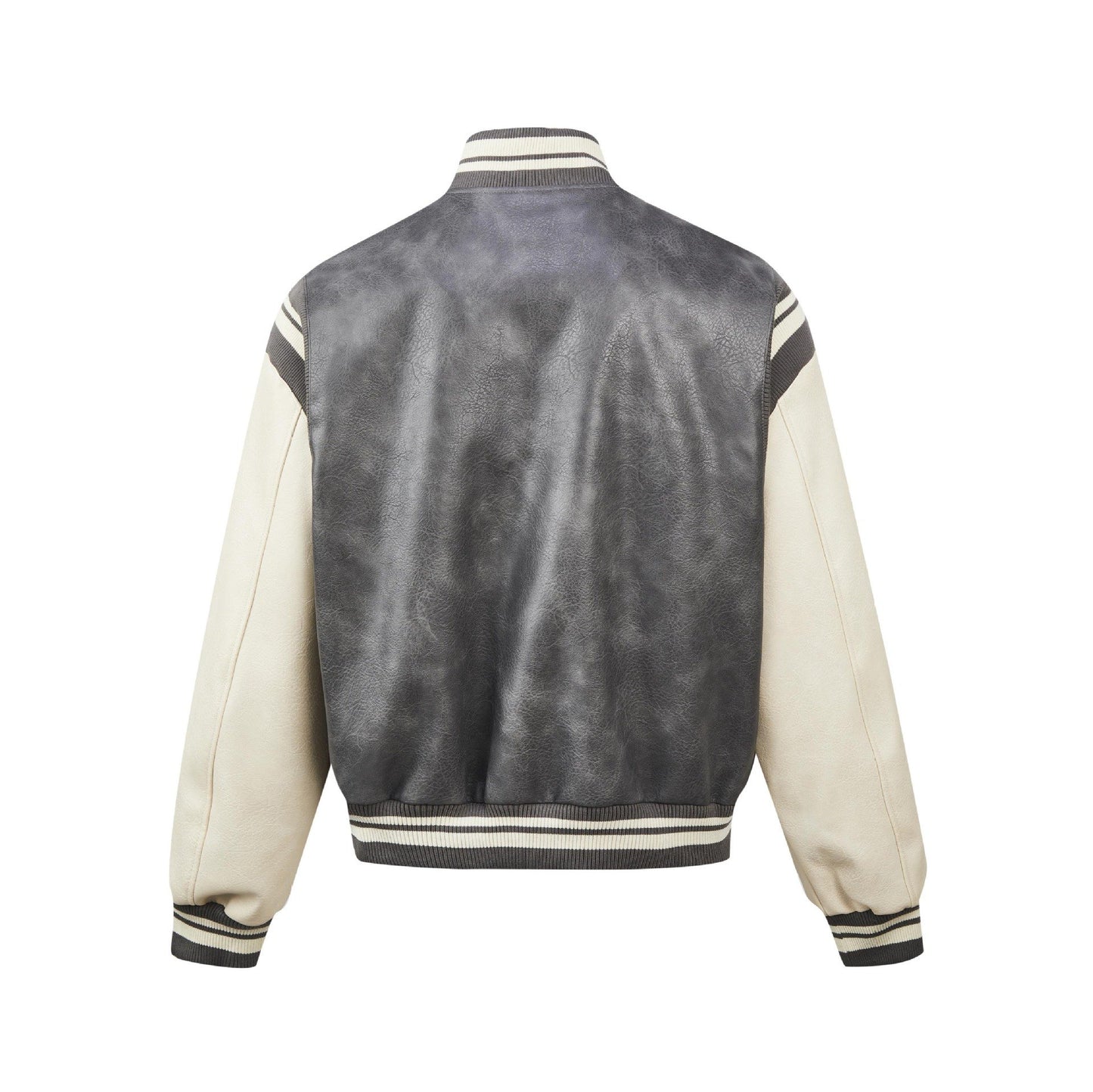 High Street Hiphop Badge Embroidered American Vintage Stitching Autumn Baseball Suit Coat Puleather Jacket