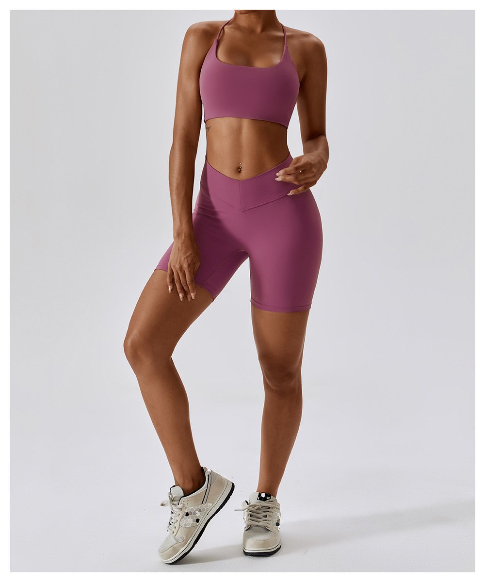 European And American Summer Shockproof Naked Yoga Bra Outer Wear Running Fitness Sports Underwear Beauty Back Yoga Vest 8233